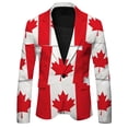 thumbnail image 1 of WILLBEST Men's Casual Suit Jacket with Canadian Maple Lightweight Comfortable Stylish for Spring Summer Fall Daily Wear XL a-Red, 1 of 5