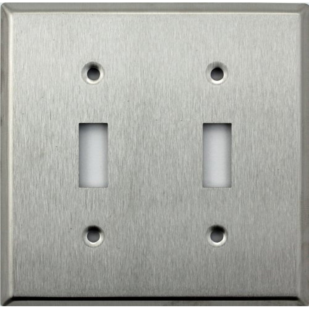 Classic Accents Brushed Satin Stainless Steel 2 Gang Wall Plate 2