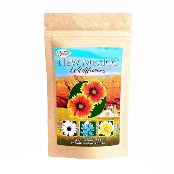 Created By Nature New Mexico Wildflower Seed Mix, 14 Flower Varieties, 30,000 Seeds