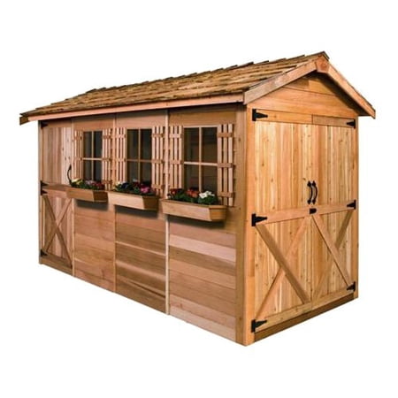 Cedar Shed 16 x 8 ft. Boathouse Garden Shed - Walmart.com
