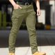 thumbnail image 4 of Pantalones largos para hombre, pantalones ajustados con bolsillos de color liso para exteriores, pantalones largos para hombre, 4 of 4