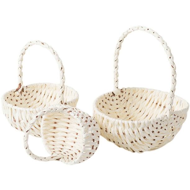 3 cestas para flores, cestas de picnic, cestas de regalo, cestas de frutas con asas.