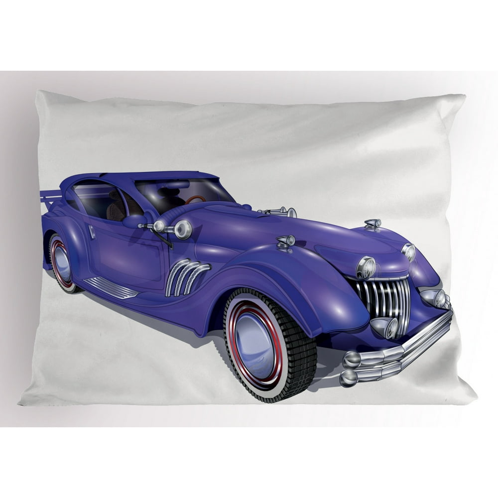 Cars Pillow Sham Custom Vehicle with Aerodynamic Design for High Speeds