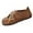 02-Coffee, variant on Ichuanyi Women's Flat Shoes Women Casual Flat Leather Retro Ethnic Style Slippers Low Top Round Toe Shoes