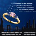 thumbnail image 2 of Gem Stone King 10K Yellow Gold Pink Lab Grown Diamond and Blue Created Sapphire Engagement Ring for Women | 1.00 Cttw | Round 5MM | Gemstone April Birthstone | Size 8, 2 of 6