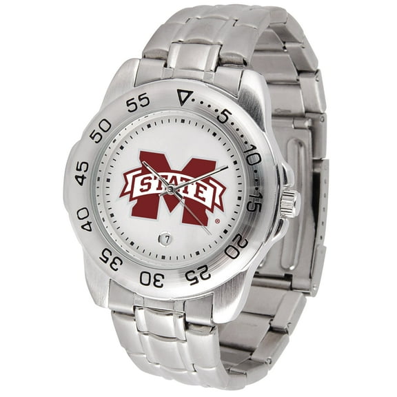 White Mississippi State Bulldogs Sport Steel Watch