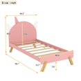 thumbnail image 4 of Aukfa Platform Bed with Unicorn Horn Headboard for Kids, Twin Bed Frame, Wooden - Pink, 4 of 8