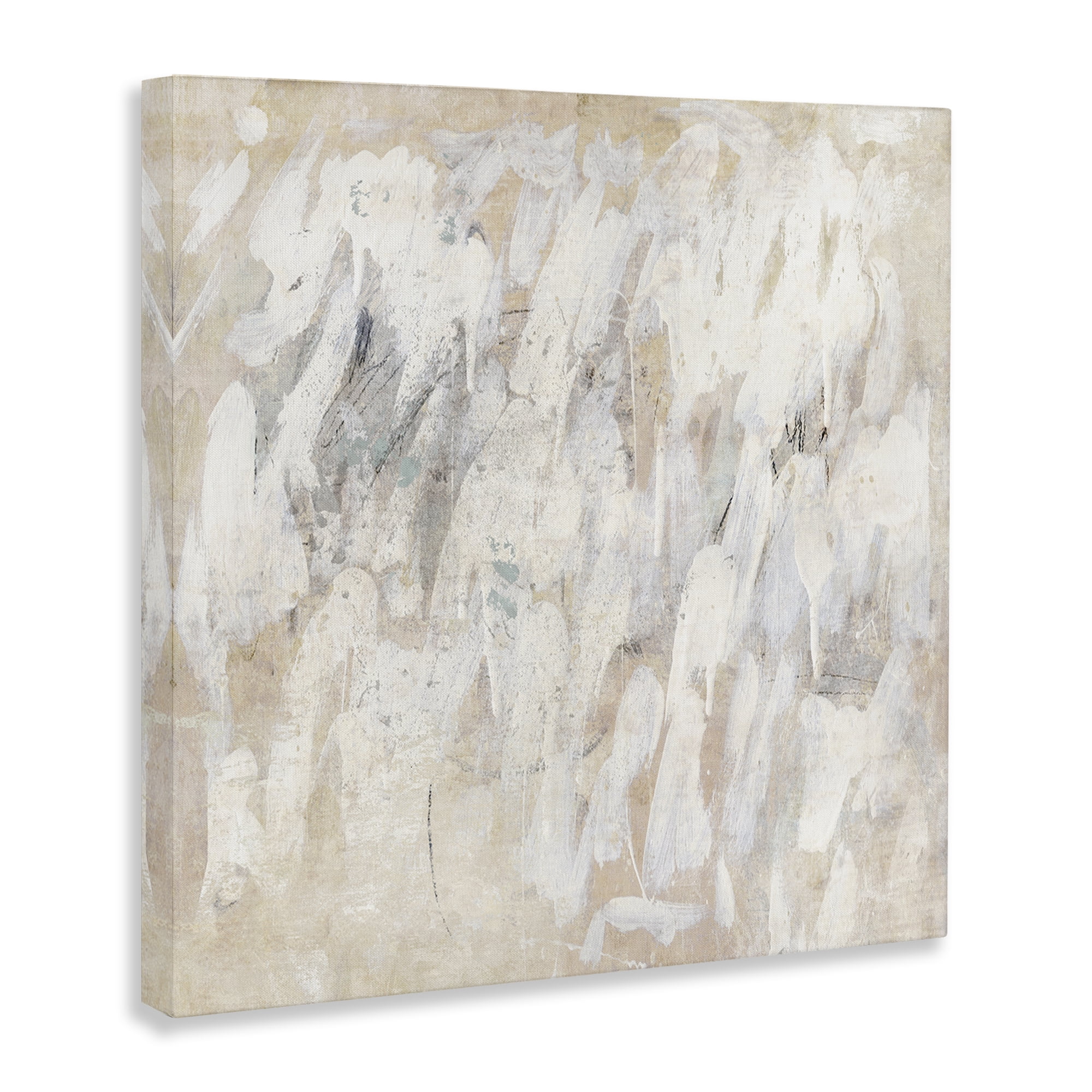 Stupell Industries Muted Neutral Dapples Abstract Painting Wrapped Canvas Art Print Wall Art, 24 x 24