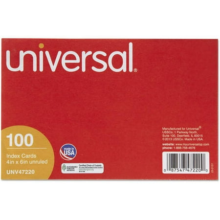 White Inlet - (4 Pack) Universal Unruled Index Cards, 4 x 6, White, 100/Pack -UNV47220