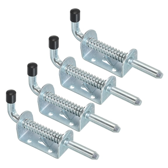 Unique Bargains Spring Loaded Latch Pin 5', 4 Pack Iron Security Latch Sliding Barrel Bolt Latch Lock
