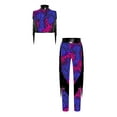 thumbnail image 3 of Haitryli Kids Girls 2-Piece Figure Skating Outfits Tassel Crop Top with Leggings for Gymnastic Performance Black 8, 3 of 7