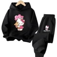 thumbnail image 4 of 2024 Lindo Anime Hello Kitty Niños Niñas Sudadera con capucha Traje con capucha Sudadera con capucha Moda Niños Estudiantes Adolescentes Casual Superior Casual De 3 A 14 Años Al Aire Libre, 4 of 5