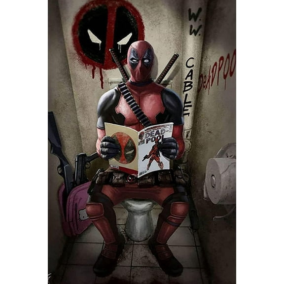 5D DIY Artificial Full Diamond Painting Set - Adult Beginner, Deadpool for Home Wall Decor & Gift - Perfect for Art Lovers & Adults