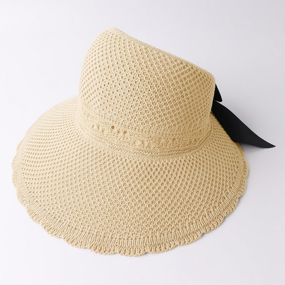 Lroveb Sun Hats for Women Summer Beach Top Able Open Hat Wide Visor Roll Fold Up Cap Baseball Caps Foldable Floppy Straw Hat