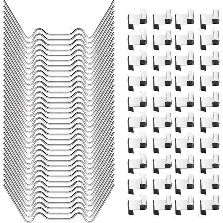 

100 pieces greenhouse clamps clamps for greenhouse greenhouse clamps stainless steel extra strong (50 pieces W wire clamps and 50 pieces Z clips)