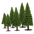 thumbnail image 4 of FUEENIRVA 6Pcs Green Plastic Pine Tree Figures for Model Train and Diorama Scenery Decoration, 4 of 7