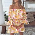 thumbnail image 1 of Summer Casual Boho Dresses Women's Flora Printed Batwing Sleeve Lace-Up Dress Female Irregular Sexy Beach Mini Dresses VestidosXXL Gao Jinjia LED, 1 of 2