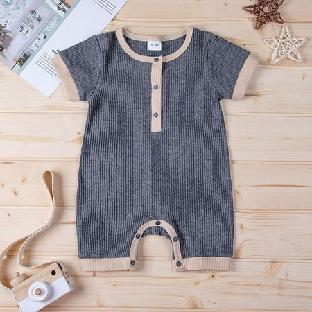 

Baby Girls Boys Sleeveless Button Bodysuit Romper Jumpsuit