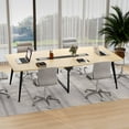 thumbnail image 6 of Dextrus 8FT Conference Table, 94.5"L Large Meeting Table with Rectangle Grommet , Modern Boat Shaped Seminar Table for Office Meeting Conference Room, 6 of 11