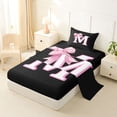 thumbnail image 2 of Erosebridal Bowknot Initial Alphabet M Twin Sheet Sets,Dreamy Princess Bowtie Kids Bedding For Girls 3pcs, 2 of 6