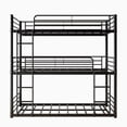 thumbnail image 3 of Twin Over Twin Over Twin Triple Bunk Bed Frame, Heavy Duty Detachable Bunk Beds for 3, Metal 3 Bunk Beds with 2 Ladder & Guardrail for Teens Adults (Black), 3 of 7