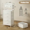 thumbnail image 2 of GUNAITO Nightstand with Charging Station and LED Light Bedside Table with Fabric Drawers and Storage Shelf Tall Nightstand for Bedroom Living Room Small Spaces White, 2 of 8