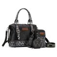 thumbnail image 6 of Wrangler 3Pcs Doctor Bag Sets for Women Top-Handle Satchel Bag with Cell Phone Handbags & Coin Purse, Leopard-Black, 6 of 7