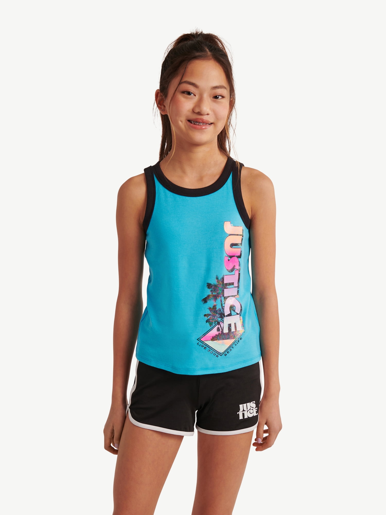 Justice Girl's Everyday Faves Ringer Tank, Sizes XSXLP