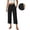 Black, variant on Womens Essentials Summer Fashion Clothes Women's Casual Solid Color Cotton and Linen Three Quarter High Waisted Casual Pants Casual Pants for Women