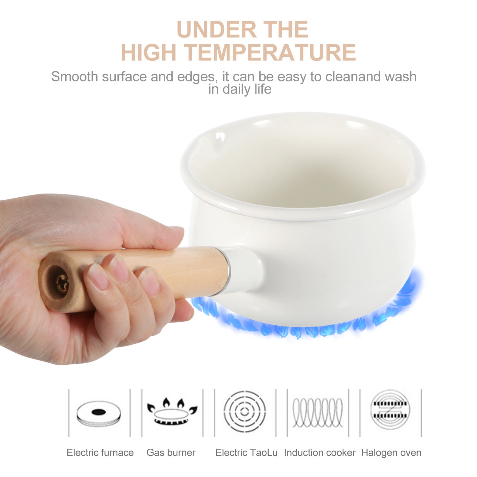 WHAMVOX Cooking Pot Milk Pots Enamel Instant Noodle Baby
