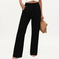 thumbnail image 3 of High Waist Straight Leg Pants for Womens Breathable Comfy Running Sports Trousers with Pockets L, 3 of 6