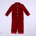 thumbnail image 1 of Pijamas navideños a juego para niños y niñas, conjuntos de pijamas de terciopelo rojo para niños, ropa de dormir para bebés, pijamas en blanco para niños 2023, 1 of 4
