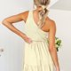 thumbnail image 4 of Vestido midi escalonado de fiesta en la playa con volantes de color sólido sin mangas de un hombro bohemio de verano para mujer (albaricoque) Zhivalor BST3000190-1, 4 of 6