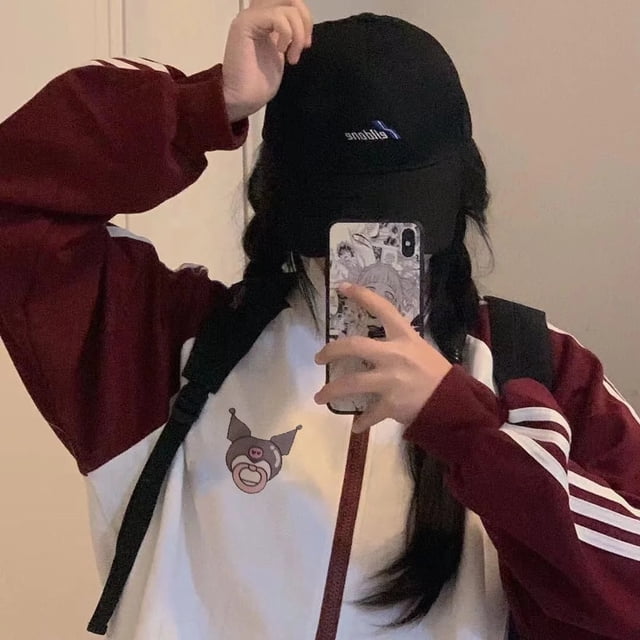 Sanrio Hello Kitty-abrigos de retales con cremallera Y2k, chaquetas a rayas con cuello levantado, uniforme de estudiante, abrigos de béisbol, chaqueta informal para mujer