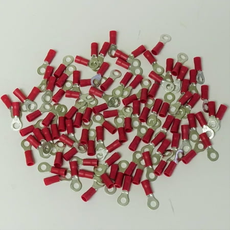 

Supco T1031C Insulated Ring Terminal Connector Pack of 100 for 22-18 Wire #8 Stud