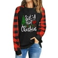 thumbnail image 1 of Femmes Manches Longues Chemises Col Rond Pull-Over Sweat-Shirt Motif Raglan Casual Tunique Tops Noël Print Shirt, 1 of 5