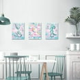 thumbnail image 4 of 3 Piece Mermaid Wall Art Bathroom Decor Colorful Fish Scale Canvas Picture Marine Theme Painting Romantic Pink Blue Artwork Girls Gift Home Bedroom Nursery Wall Decor Framed Ready to hang, 4 of 6