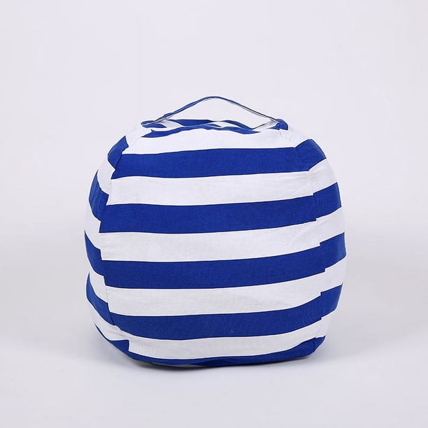 Bolsa de almacenamiento de juguetes de peluche para niños, sofá puf a rayas para niños, bolsa de viaje con cremallera de gran capacidad para guardar edredones