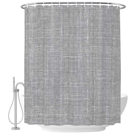 Grey Shower Curtain Set with Hooks, Abstract Modern Farmhouse Solid Color Water Repellent Shower Curtains for Bathroom Decor Sturdy Shower Curtain, Machine Washable 36x72 Inch
