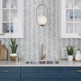 thumbnail image 3 of Apollo Tile   5 pack Blue and White 11.3-in. x 12-in. Herringbone Polished Marble Mosaic Tile (4.71 Sq ft/case), 3 of 3