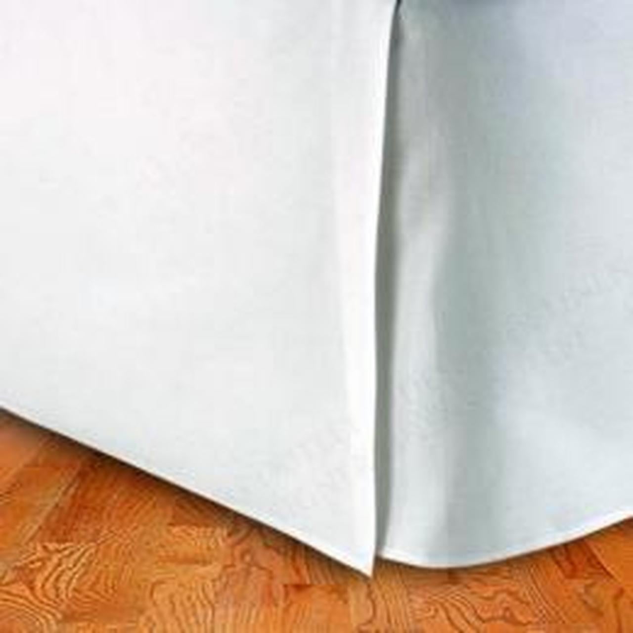 Bed Skirt 100% Cotton Solid 300TC, Split Corner, 15-Inch Tailored Drop Pleated Dust Ruffle-Twin XL - Taupe