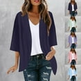 thumbnail image 7 of yoeyez Light Cardigans for Women Summer Womens Plus Size Solid Color Kimono Cardigan Puff Sleeve Tops Oversize Loose Cover Ups Cardigans Green,L, 7 of 7