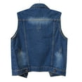 thumbnail image 4 of BYHONG Womens Buttoned Washed Denim Jacket Sleeveless Crop Vest Casual Jackets for Women Blue XXXXL, 4 of 5