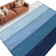 thumbnail image 2 of Blue Ombre Area Rug 6x9 FT, Non Slip Living Room Throw Carpet, Farmhouse Vintage Wooden Striped Washable Soft Large Floor Carpet Non-Shedding Rug for Bedroom Dining Room Play Room, 2 of 9