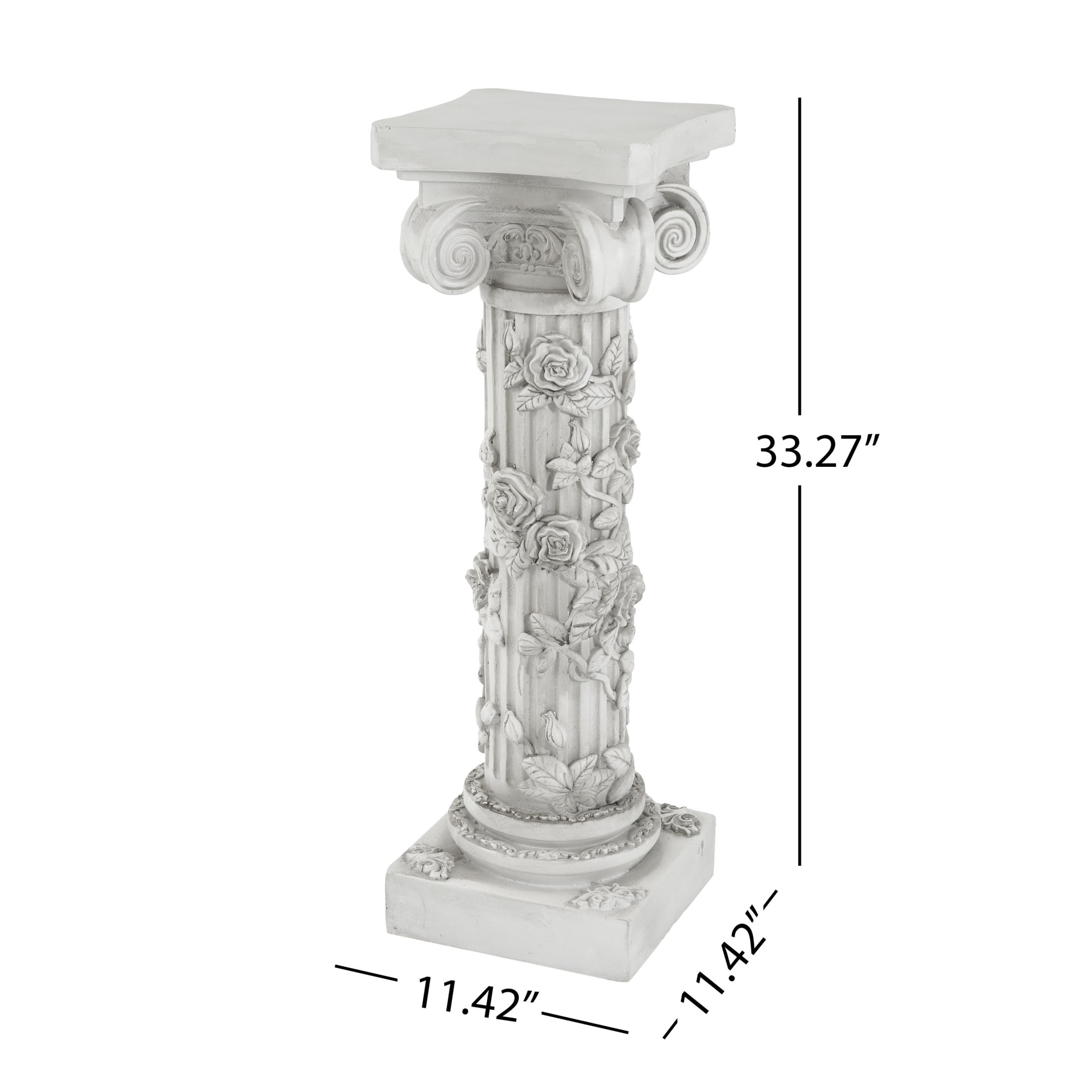 Christopher Knight Home Column Pedestal Stand, Magnesium Oxide Display Stand for Plants, Antique White