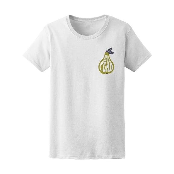 Cute Pear Left Chest Graphic T-Shirt Women -Image by Shutterstock, Female Large