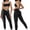 Black, variant on PISONIC Womens Two Piece Workout Set Spaghetti Straps Color Block Sports Bra Matching High Waist Leggings Gym Work Out Outfits