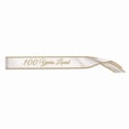 thumbnail image 2 of Party Central Pack of 6 White and Gold "Age 100 Years Loved" Birthday Sashes 33", 2 of 2