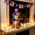 thumbnail image 4 of EWASWON 4th of July Decorations Patriotic Dog Figurine Wooden Rustic Independence Day Table Decor for Home Desk, Cute Handmade Americana Gift for Dog Lovers, 4 of 6