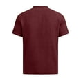 thumbnail image 4 of Vmvidoty Men's Basic Short Sleeve Stand Up Collar Button T-Shirt Wine L, 4 of 9